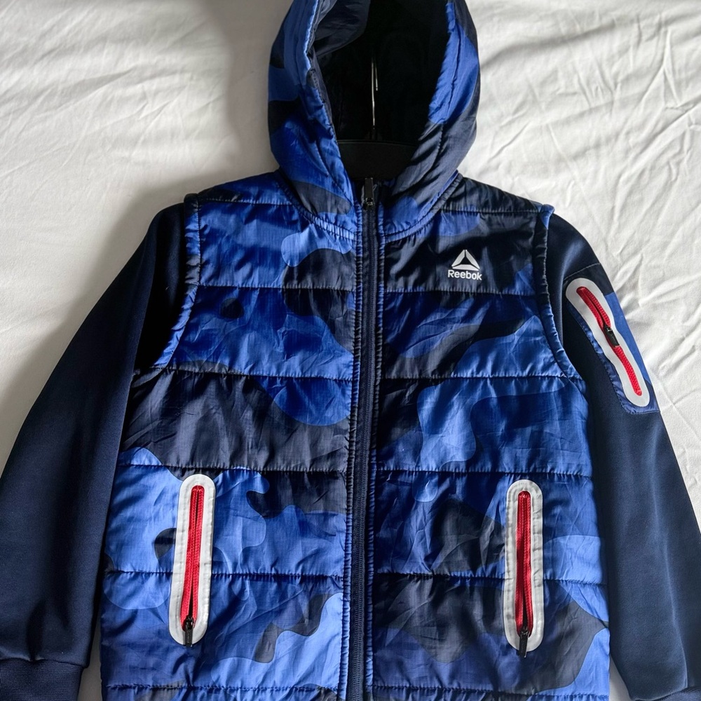 Reebok Navy and Royal Blue Camouflage Jacket